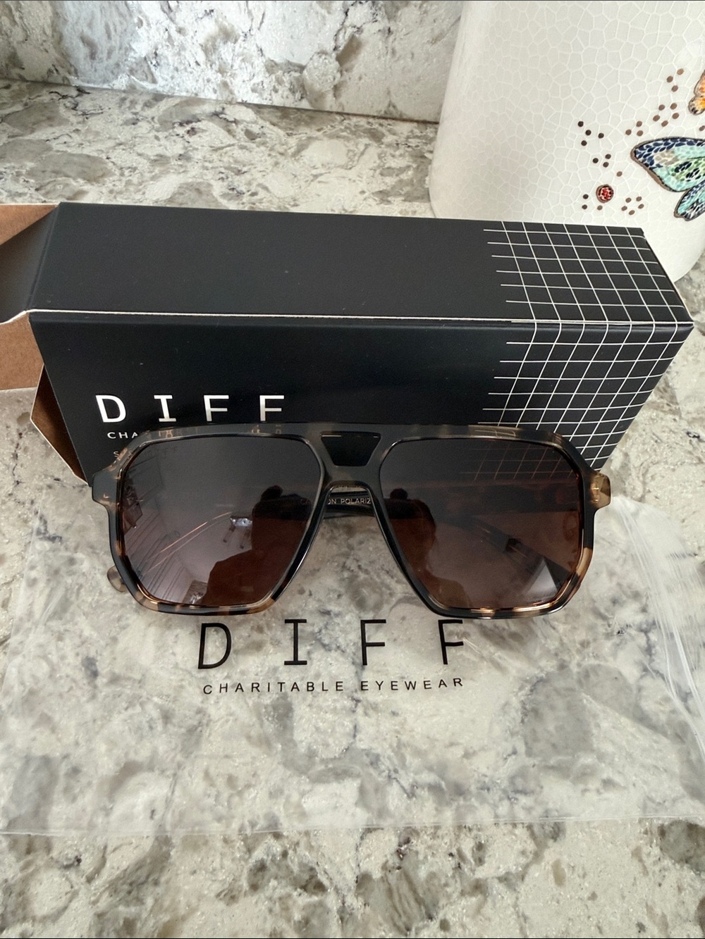 Diff Eyewear Tortoiseshell Frame Brown Lens Sunglasses